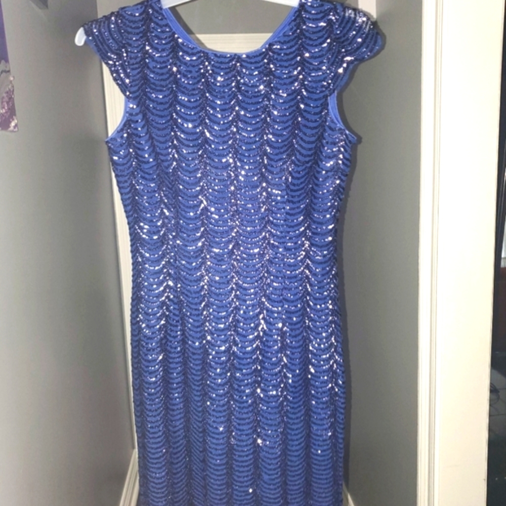 Perfect condition sapphire blue sequin cocktail dress
